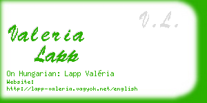 valeria lapp business card